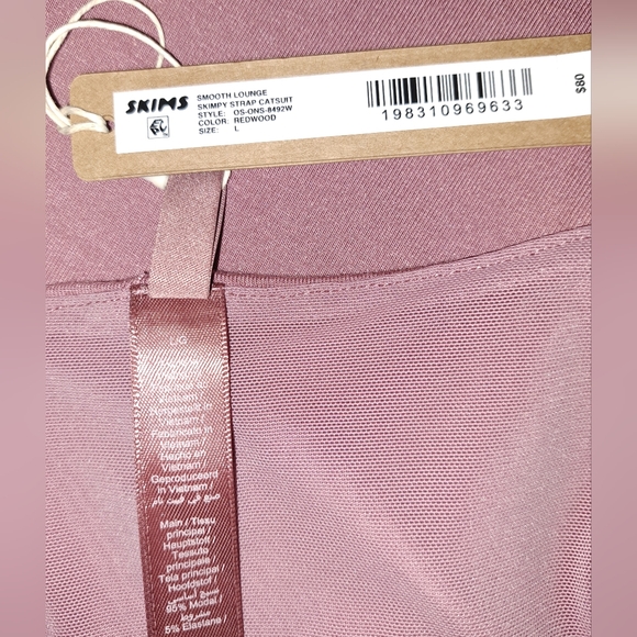 💕SKIMS Smooth Layers Skimpy Strap Catsuit Capri Bodysuit Pink Mauve REDWOOD L - Picture 9 of 14